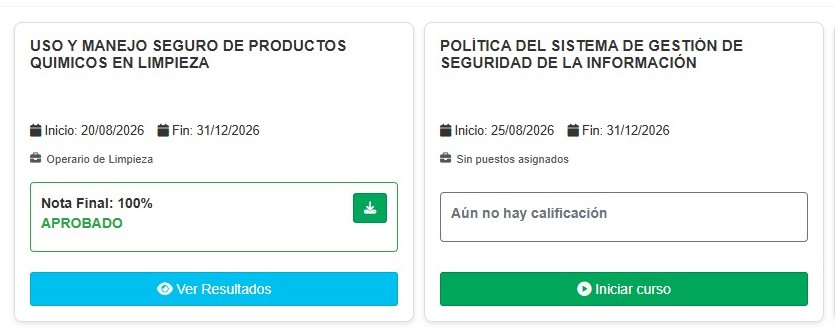 Plataforma de certificaciones y cursos internos