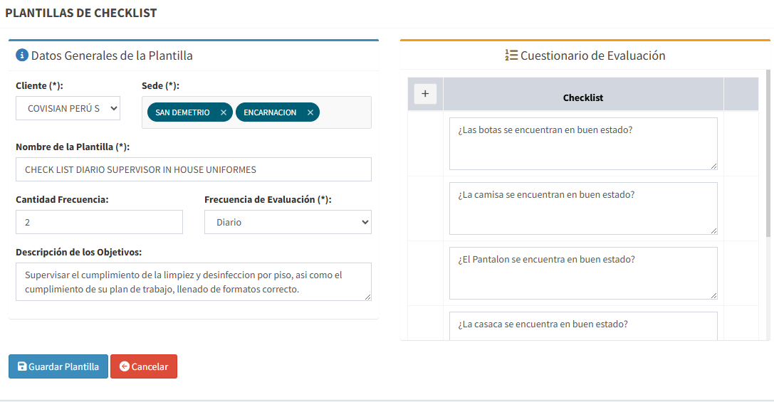 Creador de Checklists Personalizados